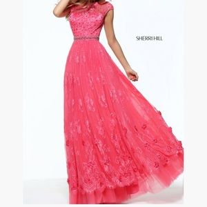 Sherri Hill Coral Formal Dress Size 6